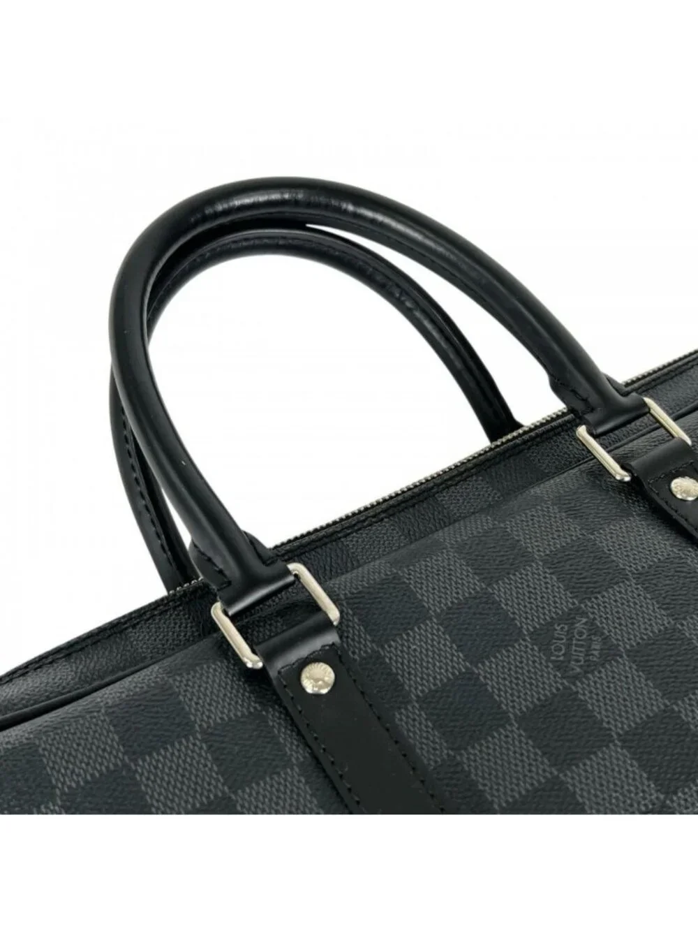 Louis Vuitton Handbag Travel Damier Canvas Black Silver